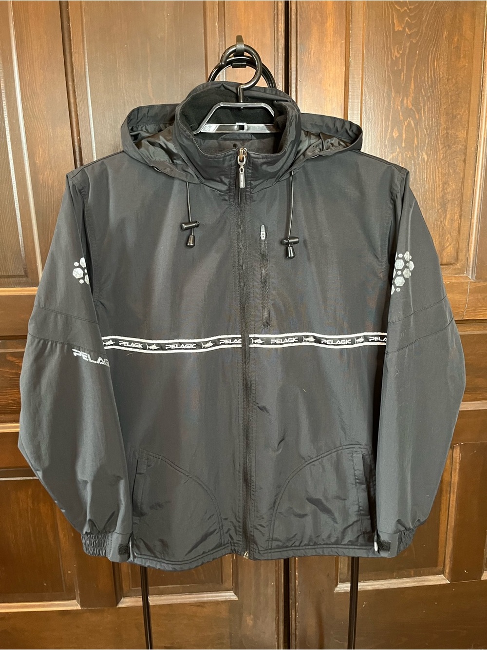 Pelagic Hurricane Jacket M Hooded Wind Waterproof Fish Angler Zip Vented Hoodie